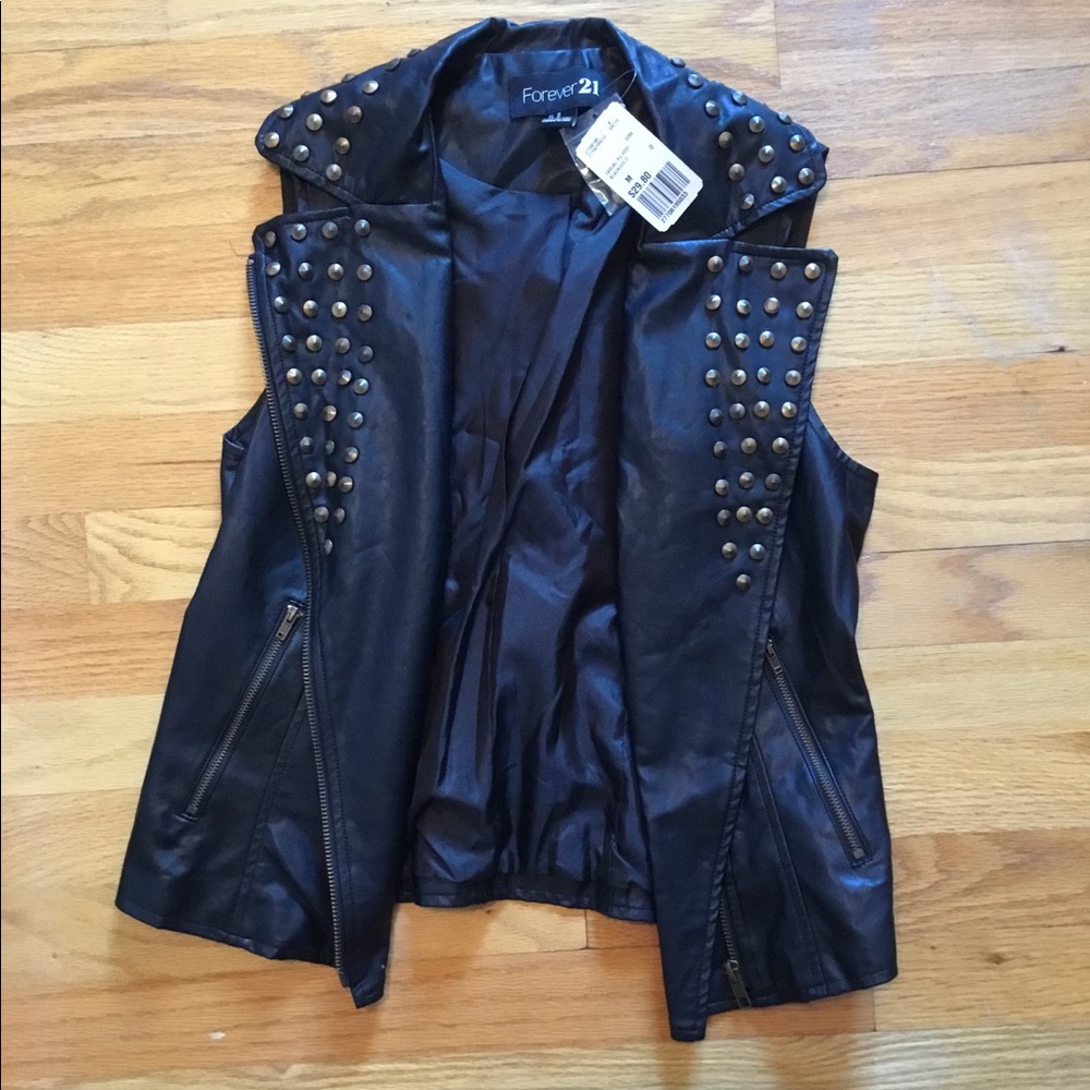 Forever 21 black leather jacket! With tag!